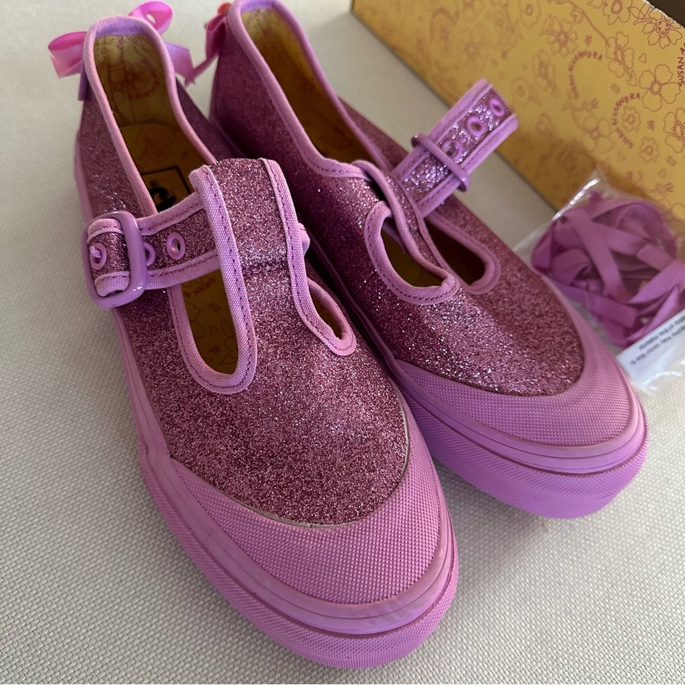 7 - Vans x Susan Alexandra Pink Sparkle 93 DX Ballet Sneakers NWOT and W/o box